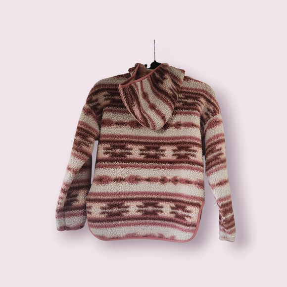 Old Navy Girls Sz 10 Sherpa Half Zip Hoodie Pullover Jacket Cozy Warm Fleece - Picture 3 of 9